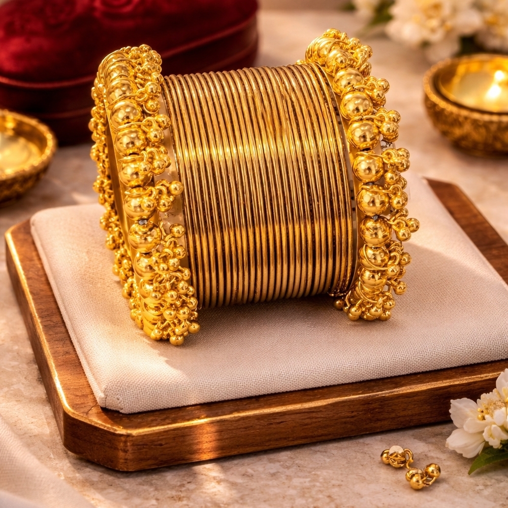 Elegant Gold Bangle Set